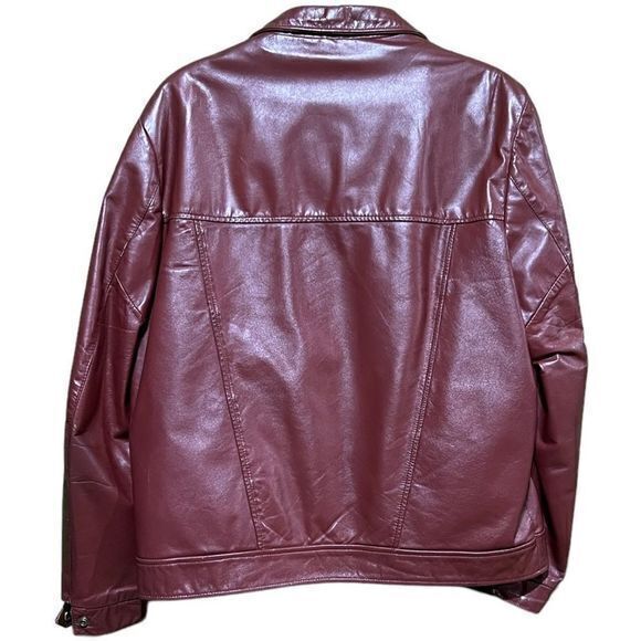 Vintage London Fog Mens Leather Jacket Full Zip Collared Pockets‎ Brown Size 44 - Picture 2 of 12